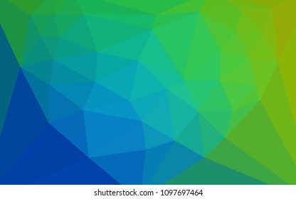 Light Blue, Green vector abstract mosaic backdrop with a heart in a centre. A sample with polygonal shapes. Pattern for a brand book's backdrop.
