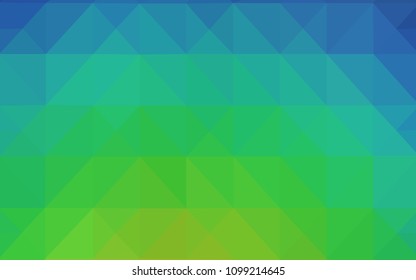 Light Blue, Green vector abstract mosaic backdrop. Geometric illustration in Origami style with gradient.  Triangular pattern for your business design.
