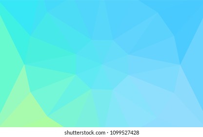 Light Blue, Green vector abstract mosaic backdrop with a diamond. Illustration in halftone style with triangles. Completely new template for your banner.