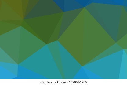 Light Blue, Green vector abstract mosaic pattern. Triangular geometric sample with gradient.  Triangular pattern for your business design.