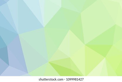 Light Blue, Green vector abstract polygonal template. Shining polygonal illustration, which consist of triangles. Triangular pattern for your design.