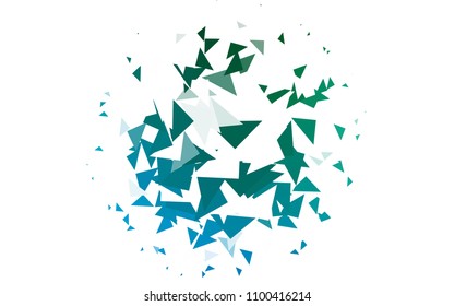 Light Blue, Green vector abstract colorful background, which consist of triangles. Pattern with colored triangles on white background.