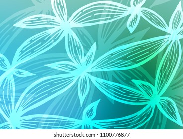 Light Blue, Green vector abstract doodle texture. Brand-new colored illustration in blurry style with doodles. Brand-new style for your business design.