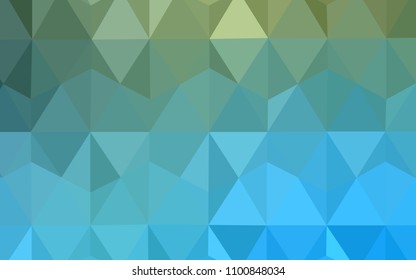 Light Blue, Green vector abstract mosaic background. Geometric illustration in Origami style with gradient.  Polygonal design for your web site.