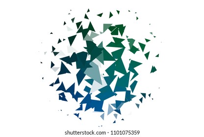 Light Blue, Green vector abstract colorful background, which consist of triangles. Pattern with colored triangles on white background.