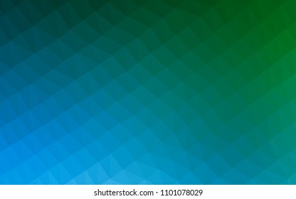 Light Blue, Green vector abstract polygonal pattern. Creative illustration in halftone style with gradient. The best triangular design for your business.