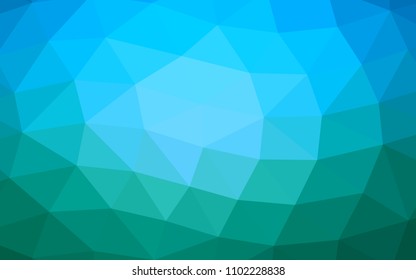 Light Blue, Green vector abstract mosaic abstract mosaic. Geometric illustration in Origami style with gradient.  The elegant pattern can be used as part of a brand book.