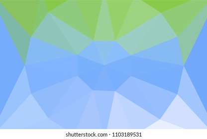 Light Blue, Green vector abstract polygonal background with a gem in a centre. Polygonal abstract illustration with gradient. Pattern for a brand book's backdrop.