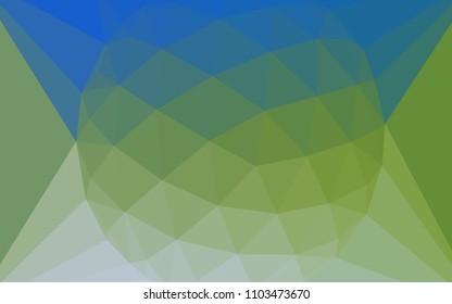 Light Blue, Green vector abstract polygonal pattern with a gem in a centre. Triangular geometric sample with gradient.  Pattern for a brand book's backdrop.