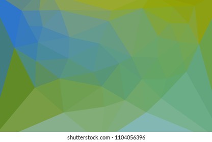 Light Blue, Green vector abstract mosaic background with a heart in a centre. Modern abstract illustration with triangles. Completely new template for your banner.