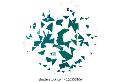 Light Blue, Green vector abstract colorful background, which consist of triangles. Pattern with colored triangles on white background.
