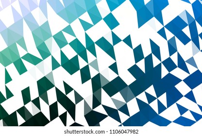 Light Blue, Green vector abstract mosaic background. Triangular geometric sample with gradient.  The completely new template can be used for your brand book.