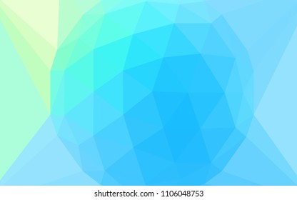 Light Blue, Green vector abstract mosaic backdrop with a diamond. Illustration in Origami style with gradient. Triangular pattern for your design.