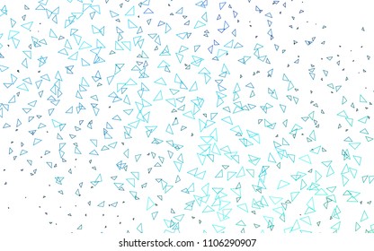 Light Blue, Green vector abstract colorful background, which consist of triangles. Pattern with colored triangles on white background.