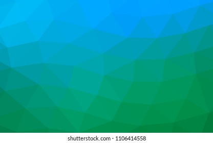 Light Blue, Green vector abstract polygonal abstract polygonal. Creative illustration in halftone style with gradient. The textured pattern can be used for background.