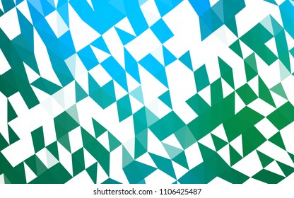 Light Blue, Green vector abstract mosaic template. A completely new color illustration in a vague style. The best triangular design for your business.