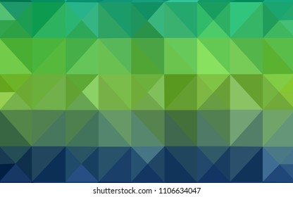 Light Blue, Green vector abstract mosaic backdrop. Creative illustration in halftone style with triangles. The best triangular design for your business.