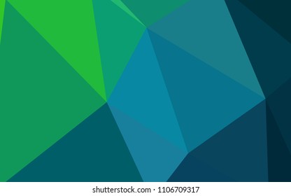 Light Blue, Green vector abstract polygonal pattern. Triangular geometric sample with gradient.  New template for your brand book.