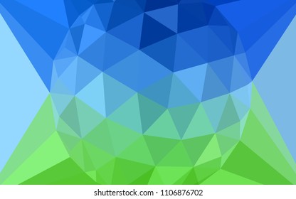 Light Blue, Green vector abstract polygonal background with a gem in a centre. Modern abstract illustration with triangles. New template for your brand book.