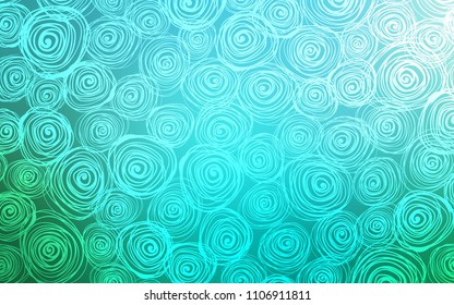 Light Blue, Green vector abstract doodle template. Brand-new colored illustration in blurry style with roses. The textured pattern can be used for website.