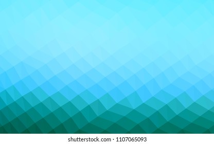 Light Blue, Green vector abstract mosaic pattern. Creative geometric illustration in Origami style with gradient. Triangular pattern for your business design.
