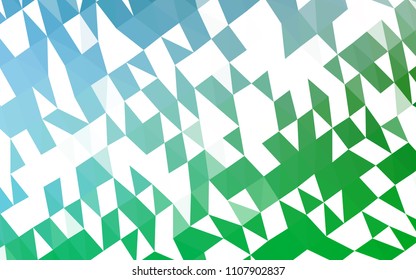 Light Blue, Green vector abstract mosaic background. Geometric illustration in Origami style with gradient.  Brand new design for your business.