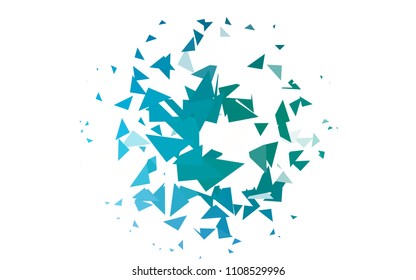 Light Blue, Green vector abstract colorful background, which consist of triangles. Pattern with colored triangles on white background.