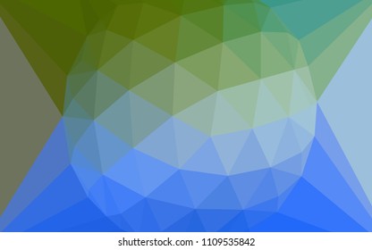 Light Blue, Green vector abstract polygonal pattern with a gem in a centre. Shining colorful illustration with triangles. A completely new design for your leaflet.
