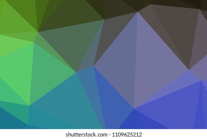 Light Blue, Green vector abstract mosaic background. Triangular geometric sample with gradient.  Triangular pattern for your business design.