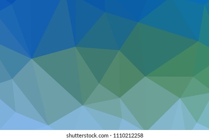 Light Blue, Green vector abstract mosaic backdrop. Shining colorful illustration with triangles. Best triangular design for your business.