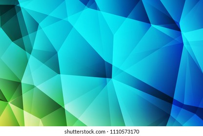 Light Blue, Green vector abstract mosaic background. Shining polygonal illustration, which consist of triangles. Polygonal design for your web site.