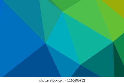 Light Blue, Green vector abstract mosaic backdrop. Shining colorful illustration with triangles. Best triangular design for your business.