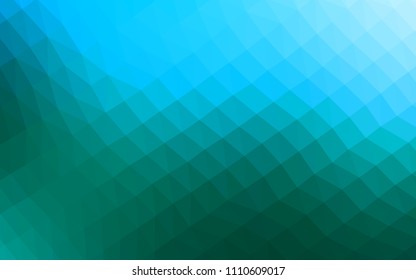 Light Blue, Green vector abstract mosaic backdrop. Glitter abstract illustration with an elegant design. The best triangular design for your business.
