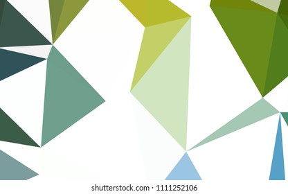 Light Blue, Green vector abstract mosaic background. Triangular geometric sample with gradient.  Polygonal design for your web site.