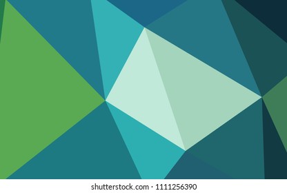Light Blue, Green vector abstract polygonal pattern. Creative geometric illustration in Origami style with gradient. A completely new design for your leaflet.