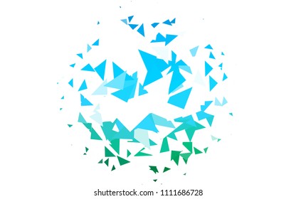 Light Blue, Green vector abstract colorful background, which consist of triangles. Pattern with colored triangles on white background.