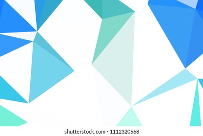 Light Blue, Green vector abstract mosaic backdrop. Shining colorful illustration with triangles. A new texture for your web site.