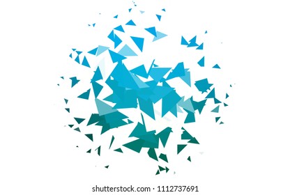 Light Blue, Green vector abstract colorful background, which consist of triangles. Pattern with colored triangles on white background.