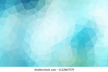 Light Blue, Green vector abstract mosaic background. A sample with polygonal shapes. Completely new template for your banner.