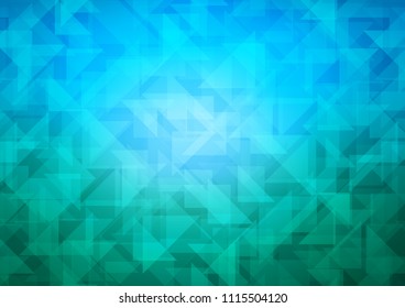 Light Blue, Green vector abstract mosaic background. Geometric illustration in Origami style with gradient.  Brand new design for your business.