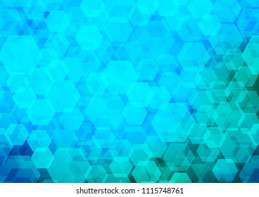 Light Blue, Green vector abstract polygonal template. hexagonal geometric sample with gradient.  The polygonal design can be used for your web site.