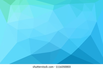Light Blue, Green vector abstract mosaic pattern with a heart in a centre. Illustration in mosaic style with gradient.  New template for your brand book.
