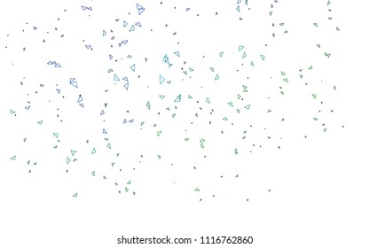 Light Blue, Green vector abstract colorful background, which consist of triangles. Pattern with colored triangles on white background.