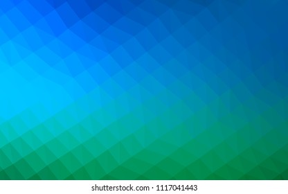 Light Blue, Green vector abstract polygonal texture. A completely new color illustration in a vague style. Brand new style for your business design.