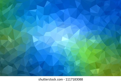 Light Blue, Green vector abstract textured polygonal background. Blurry triangle design. Pattern can be used for background.