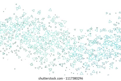Light Blue, Green vector abstract colorful background, which consist of triangles. Pattern with colored triangles on white background.