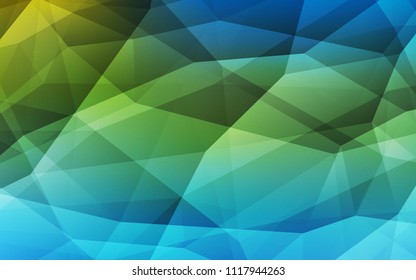 Light Blue, Green vector abstract polygonal background. Shining polygonal illustration, which consist of triangles. Triangular pattern for your design.