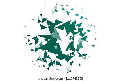 Light Blue, Green vector abstract colorful background, which consist of triangles. Pattern with colored triangles on white background.