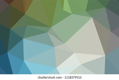 Light Blue, Green vector abstract mosaic background. Shining polygonal illustration, which consist of triangles. Textured pattern can be used for background.