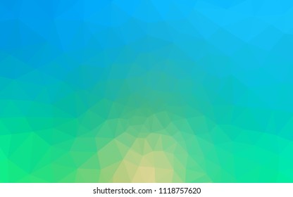 Light Blue, Green vector abstract mosaic pattern. Shining polygonal illustration, which consist of triangles. Polygonal design for your web site.